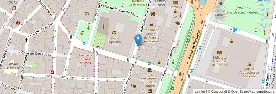 Mapa de ubicacion de MARQUES DE LA ENSENADA, CALLE, DEL,6 en اسپانیا, بخش خودمختار مادرید, بخش خودمختار مادرید, Área Metropolitana De Madrid Y Corredor Del Henares, مادرید.