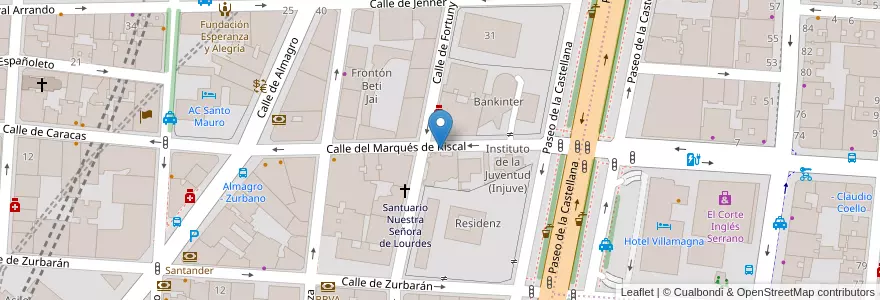 Mapa de ubicacion de MARQUES DE RISCAL, CALLE, DEL,12 en اسپانیا, بخش خودمختار مادرید, بخش خودمختار مادرید, Área Metropolitana De Madrid Y Corredor Del Henares, مادرید.