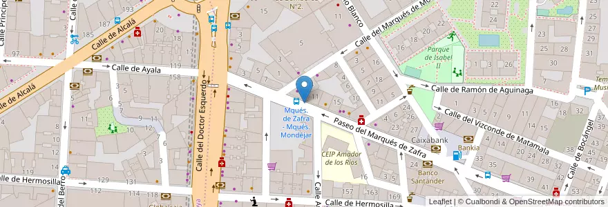 Mapa de ubicacion de MARQUES DE ZAFRA, CALLE, DEL,S/N en 西班牙, Comunidad De Madrid, Comunidad De Madrid, Área Metropolitana De Madrid Y Corredor Del Henares, Madrid.