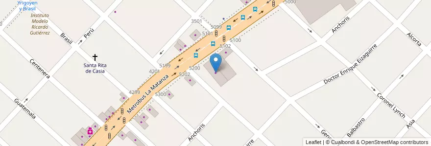 Mapa de ubicacion de Marquez en Arjantin, Buenos Aires, Partido De La Matanza, San Justo.