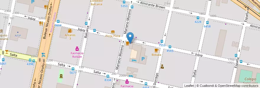 Mapa de ubicacion de Marrochino en الأرجنتين, سانتا في, Departamento Rosario, Municipio De Rosario, روساريو.