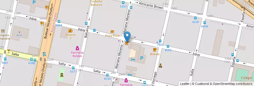 Mapa de ubicacion de Marrochino en Argentina, Santa Fe, Departamento Rosario, Municipio De Rosario, Rosário.