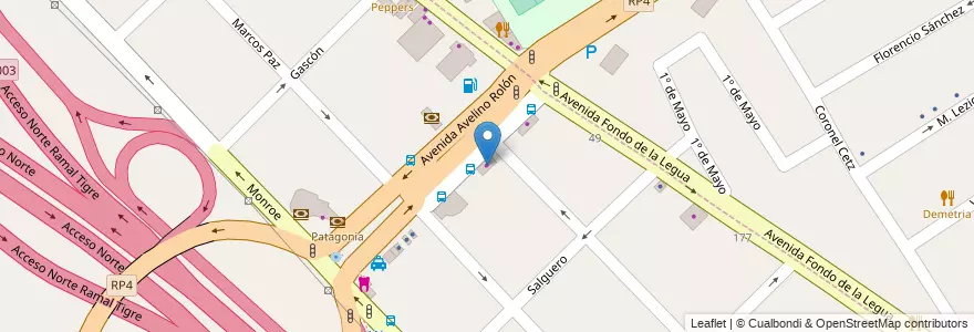 Mapa de ubicacion de Marroncelli en Argentinië, Buenos Aires, Partido De San Isidro, Boulogne Sur Mer.
