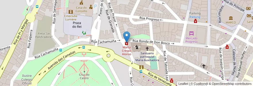 Mapa de ubicacion de Marta Crespo Alonso en إسبانيا, غاليسيا, بونتيفيدرا, Vigo, فيغو.