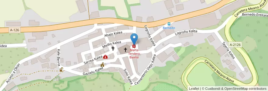 Mapa de ubicacion de Marta Tendero Baima en Испания, Страна Басков, Алава, Montaña Alavesa/Arabako Mendialdea, Bernedo.