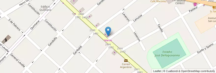 Mapa de ubicacion de Martín en Arjantin, Buenos Aires, Partido De San Fernando, Victoria.