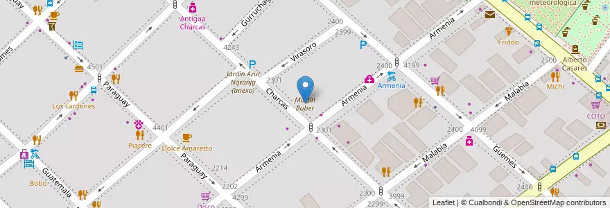 Mapa de ubicacion de Martín Buber, Palermo en Argentine, Ciudad Autónoma De Buenos Aires, Buenos Aires, Comuna 14.