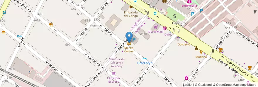 Mapa de ubicacion de Martin Cocina, Palermo en آرژانتین, Ciudad Autónoma De Buenos Aires, Buenos Aires, Comuna 14.