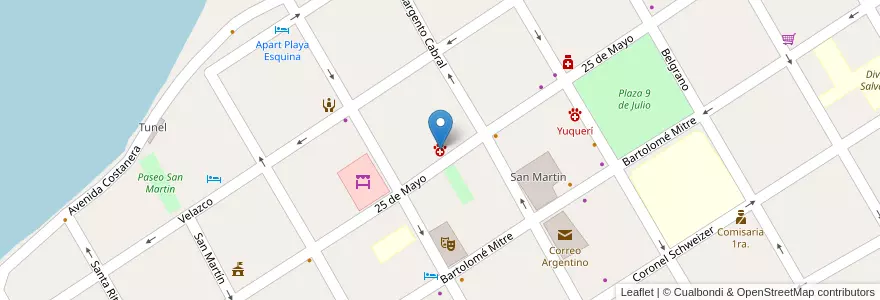 Mapa de ubicacion de Martin Fierro en アルゼンチン, コリエンテス州, Departamento Esquina, Municipio De Esquina.