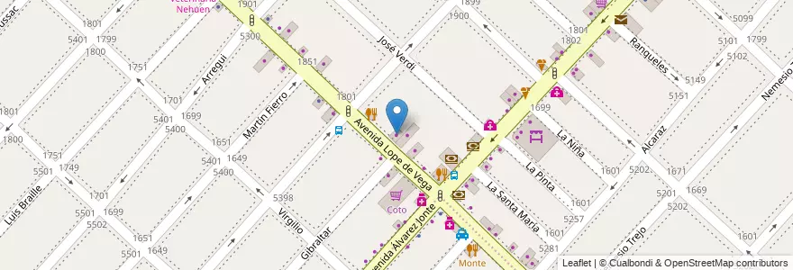 Mapa de ubicacion de Martin Fierro, Monte Castro en アルゼンチン, Ciudad Autónoma De Buenos Aires, ブエノスアイレス, Comuna 10.