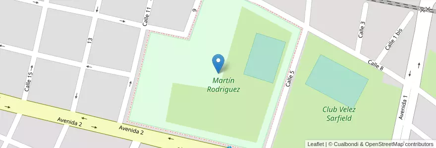 Mapa de ubicacion de Martín Rodriguez en Argentina, Provincia Di Buenos Aires, Partido De Mercedes, Mercedes.