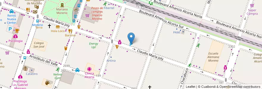 Mapa de ubicacion de Martina en Argentinië, Buenos Aires, Partido De Moreno, Moreno.