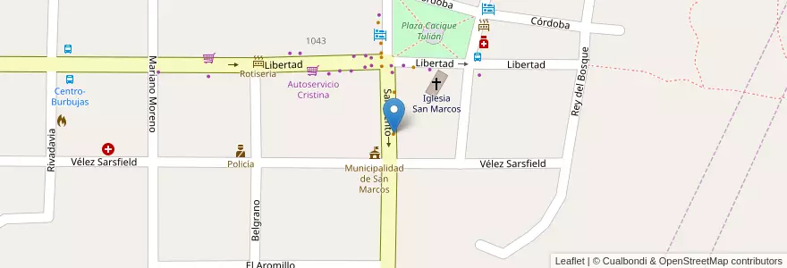 Mapa de ubicacion de Martina Pastas en Argentinië, Córdoba, Departamento Cruz Del Eje, Pedanía San Marcos, San Marcos Sierras, San Marcos Sierra.