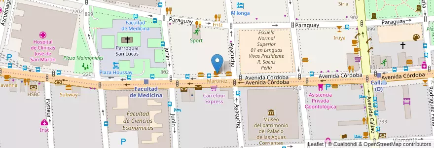 Mapa de ubicacion de Martinez, Recoleta en Аргентина, Буэнос-Айрес, Буэнос-Айрес.