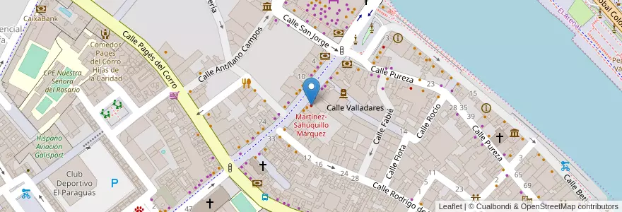 Mapa de ubicacion de Martínez-Sahuquillo Márquez en İspanya, Andalucía, Sevilla, Sevilla.