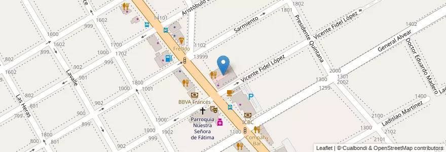 Mapa de ubicacion de Martínez Shopping Center en Arjantin, Buenos Aires, Partido De San Isidro, Martínez.