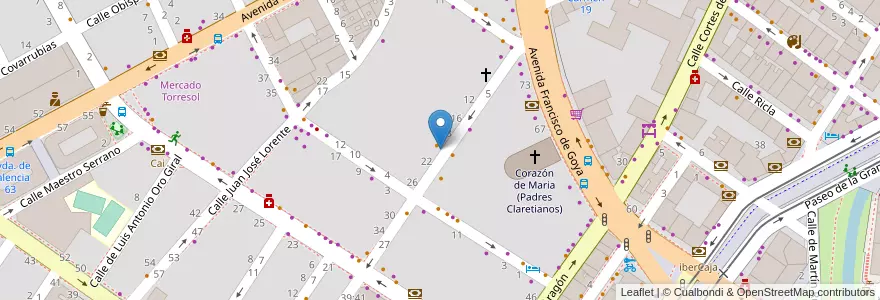 Mapa de ubicacion de Martinez Vera, Maria Carmen en Spain, Aragon, Zaragoza, Zaragoza, Zaragoza.