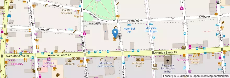 Mapa de ubicacion de Martinique, Recoleta en 阿根廷, Ciudad Autónoma De Buenos Aires, Comuna 2, Comuna 1, 布宜诺斯艾利斯.