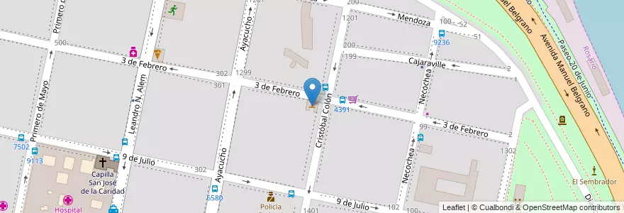 Mapa de ubicacion de Martin's Bar en Argentina, Santa Fe, Departamento Rosario, Municipio De Rosario, Rosario.