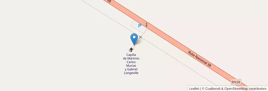 Mapa de ubicacion de Mártires Carlos Murias y Gabriel Longeville en Argentine, La Rioja, Departamento Chamical.