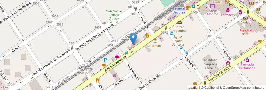 Mapa de ubicacion de Martycer, Villa Urquiza en Arjantin, Ciudad Autónoma De Buenos Aires, Comuna 12, Buenos Aires.