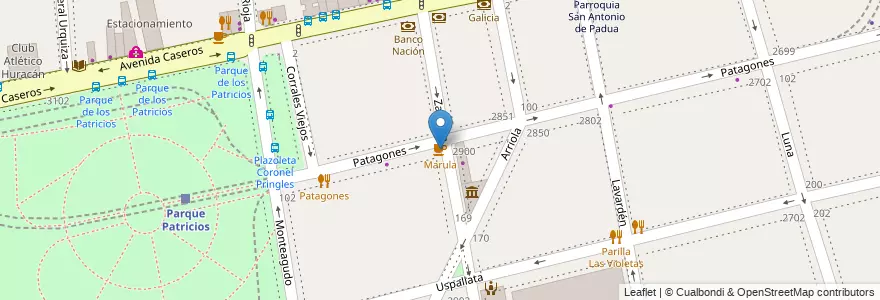 Mapa de ubicacion de Marula, Parque Patricios en Arjantin, Ciudad Autónoma De Buenos Aires, Comuna 4, Buenos Aires.