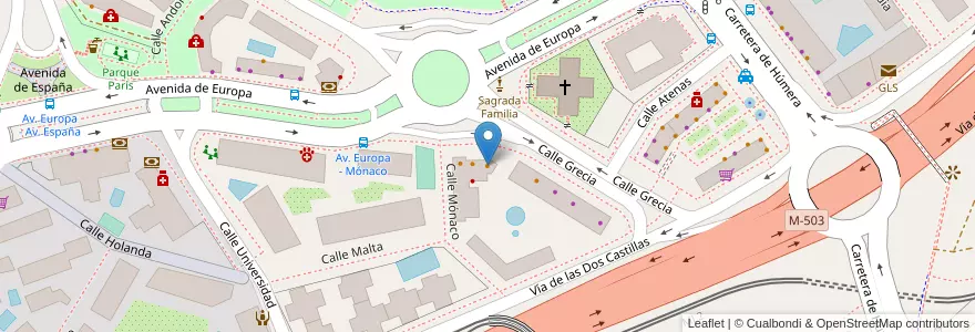 Mapa de ubicacion de más que pintxos en Spanje, Comunidad De Madrid, Comunidad De Madrid, Área Metropolitana De Madrid Y Corredor Del Henares, Pozuelo De Alarcón.