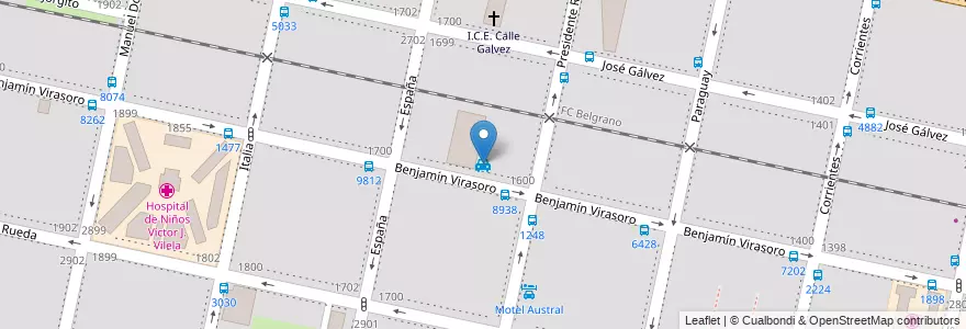 Mapa de ubicacion de Más que un Radio Taxi en Arjantin, Santa Fe, Departamento Rosario, Municipio De Rosario, Rosario.