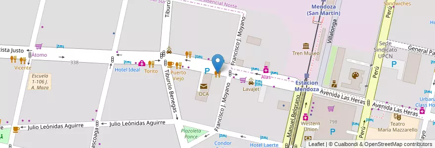 Mapa de ubicacion de Mascalzzone en 阿根廷, 智利, Mendoza, Departamento Capital, Ciudad De Mendoza.