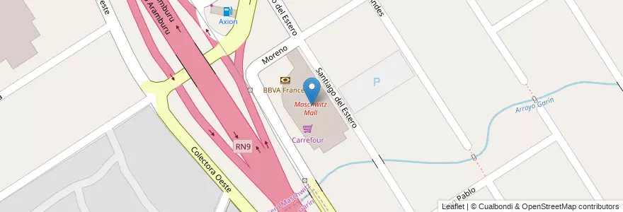 Mapa de ubicacion de Maschwitz Mall en Argentina, Buenos Aires, Partido De Escobar, Ingeniero Maschwitz.