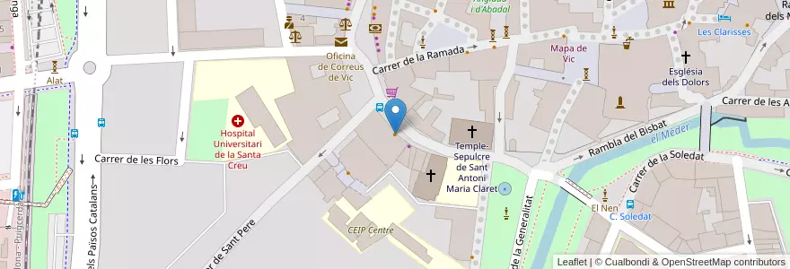 Mapa de ubicacion de Masramon en İspanya, Catalunya, Barcelona, Osona, Vic.