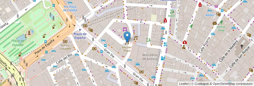 Mapa de ubicacion de Master Plató en Spanien, Autonome Gemeinschaft Madrid, Autonome Gemeinschaft Madrid, Área Metropolitana De Madrid Y Corredor Del Henares, Madrid.
