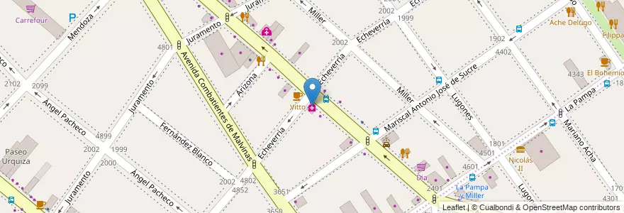 Mapa de ubicacion de Master´s, Villa Urquiza en 阿根廷, Ciudad Autónoma De Buenos Aires, Comuna 12, 布宜诺斯艾利斯.