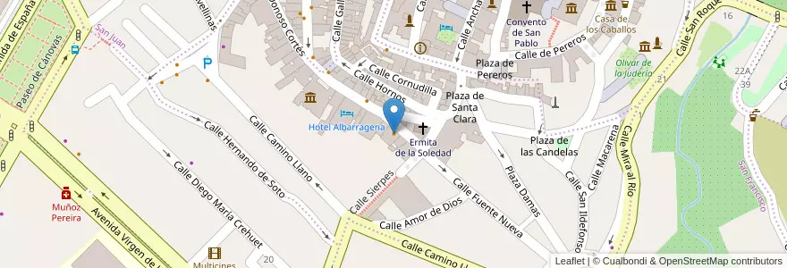 Mapa de ubicacion de Mastro Piero (Gastro Bar) en 스페인, Extremadura, Cáceres, Cáceres, Cáceres.