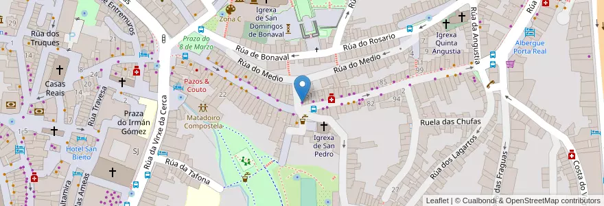 Mapa de ubicacion de Mata en Spagna, Galizia, A Coruña, Santiago, Santiago De Compostela.