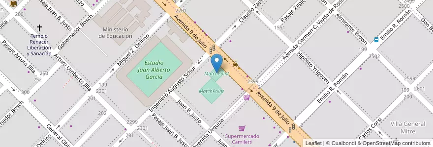 Mapa de ubicacion de MatchPoint en الأرجنتين, Chaco, Departamento San Fernando, Resistencia, Resistencia.