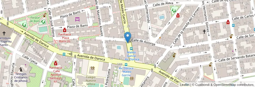 Mapa de ubicacion de MATEO GARCIA, CALLE, DE,37 en إسبانيا, منطقة مدريد, منطقة مدريد, Área Metropolitana De Madrid Y Corredor Del Henares, مدريد.