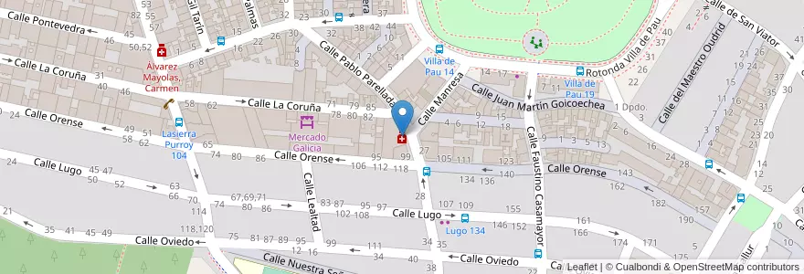 Mapa de ubicacion de Mateo Moreno, María Pilar en 西班牙, Aragón, 萨拉戈萨, Zaragoza, 萨拉戈萨.