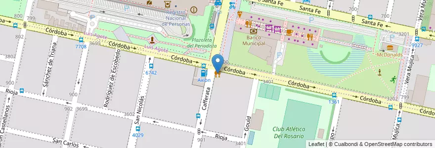 Mapa de ubicacion de Mateo en Аргентина, Санта-Фе, Departamento Rosario, Municipio De Rosario, Росарио.
