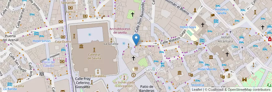 Mapa de ubicacion de Mateos en 西班牙, 安达鲁西亚, Sevilla, Sevilla.