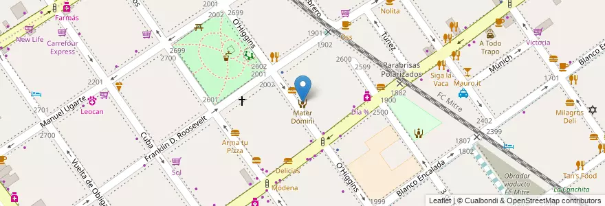 Mapa de ubicacion de Mater Domini, Belgrano en アルゼンチン, Ciudad Autónoma De Buenos Aires, ブエノスアイレス, Comuna 13.