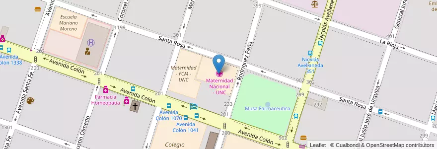 Mapa de ubicacion de Maternidad Nacional - UNC en Argentina, Córdoba, Departamento Capital, Pedanía Capital, Cordoba, Municipio De Córdoba.