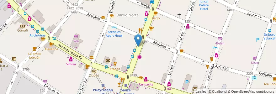 Mapa de ubicacion de maternidad suizo Argentina, Recoleta en 阿根廷, Ciudad Autónoma De Buenos Aires, Comuna 2, 布宜诺斯艾利斯.