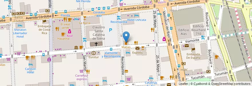 Mapa de ubicacion de Matias, San Nicolas en Аргентина, Буэнос-Айрес, Comuna 1, Буэнос-Айрес.