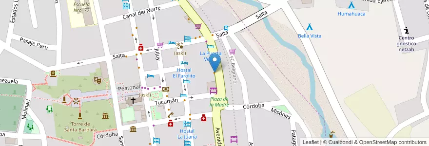 Mapa de ubicacion de Matias Tejerina en 아르헨티나, Jujuy, Departamento Humahuaca, Municipio De Humahuaca, Humahuaca.