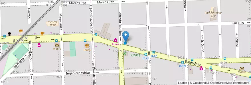 Mapa de ubicacion de Matienzo Combustibles en Argentina, Santa Fe, Departamento Rosario, Municipio De Rosario, Rosario.