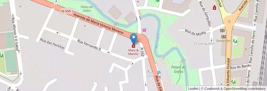 Mapa de ubicacion de Mato & Mariño en Spanien, Galicien, Pontevedra, Pontevedra, Pontevedra.