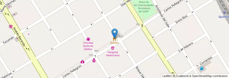 Mapa de ubicacion de Matteo en Argentine, Province De Buenos Aires, Partido De Quilmes, Quilmes.