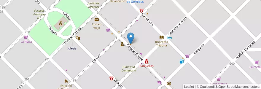 Mapa de ubicacion de Matute Bar en アルゼンチン, ブエノスアイレス州, Partido De Guaminí, Guaminí.