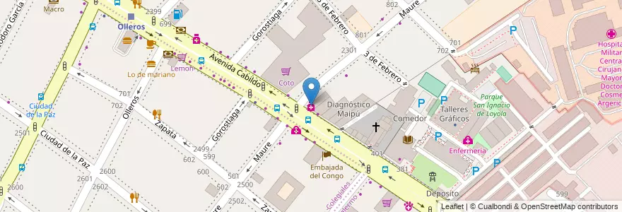 Mapa de ubicacion de Maure, Palermo en 阿根廷, Ciudad Autónoma De Buenos Aires, 布宜诺斯艾利斯, Comuna 14.